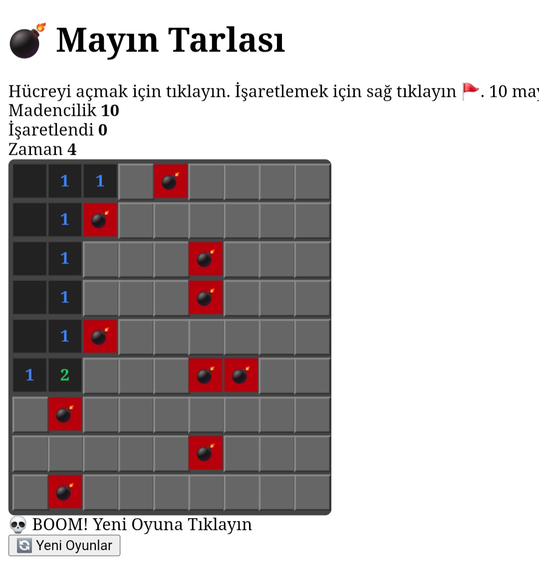Mayın Tarlası Oyun Oyna